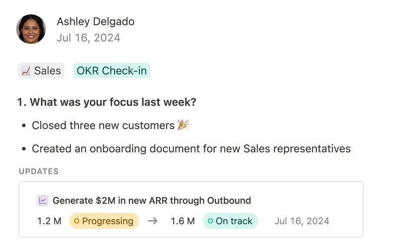 Mooncamp: Okr check in