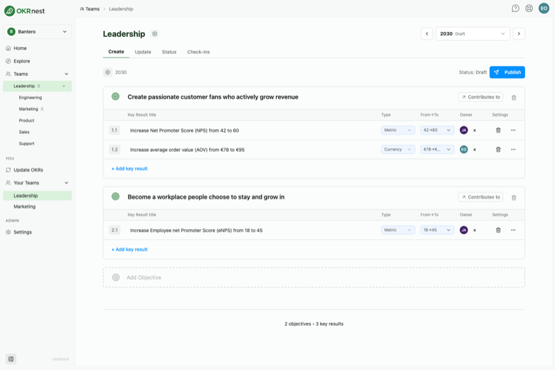OKRnest: Create