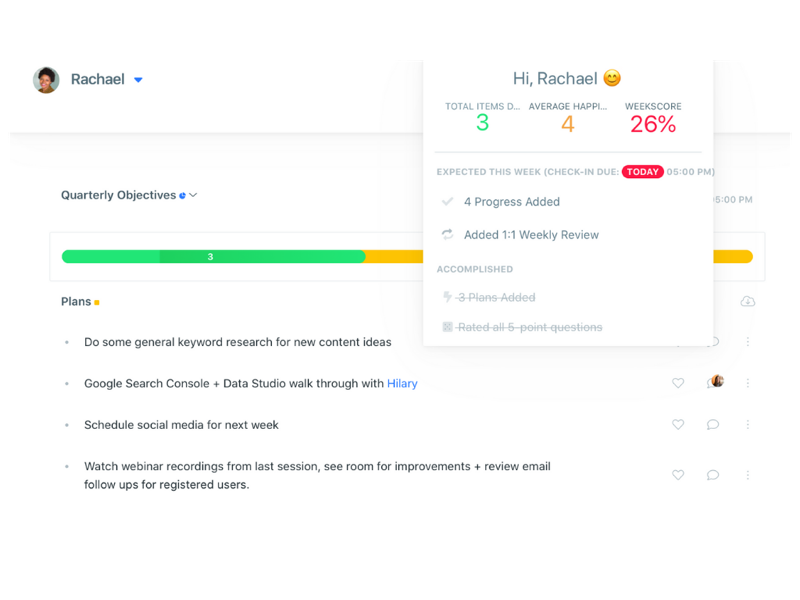 Weekdone: Weekly checkin