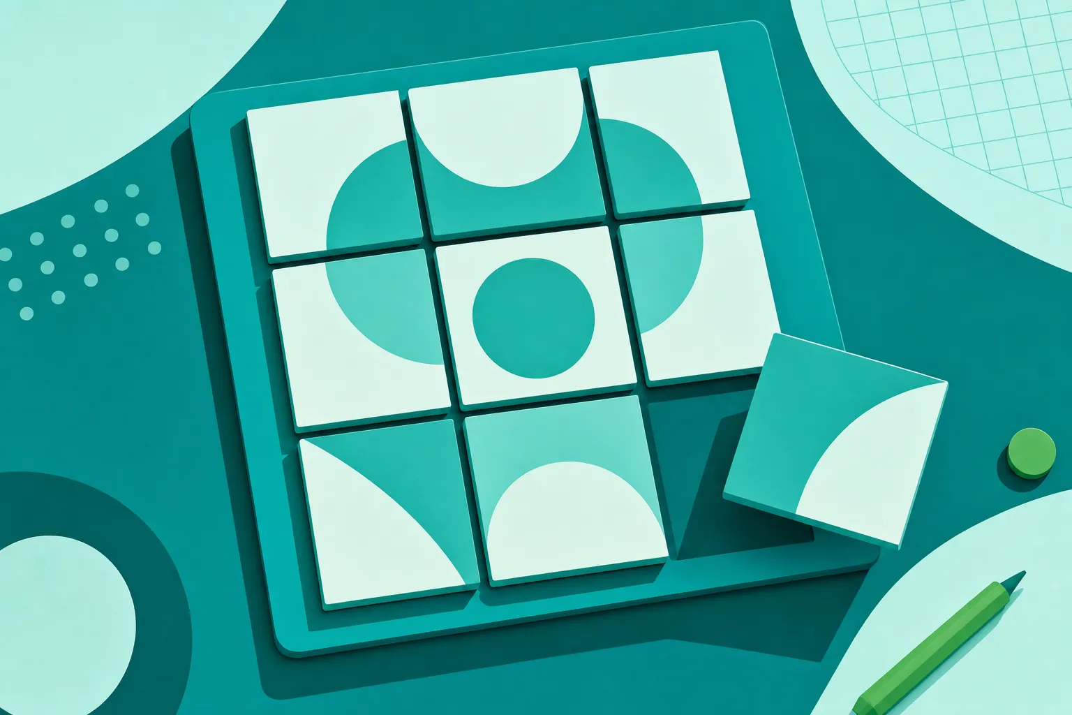 Puzzle pieces fitting together representing iterative OKR refinement